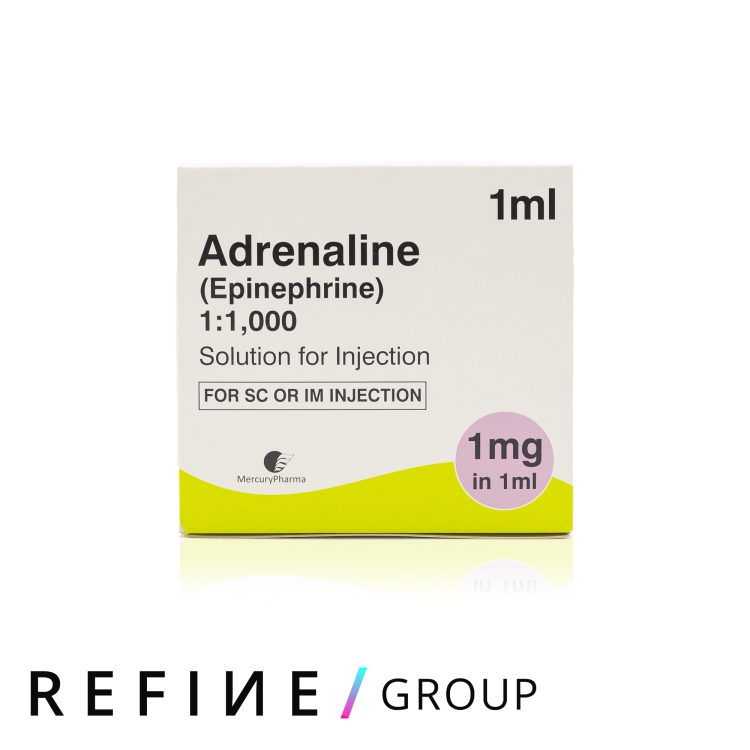 Adrenaline Box – 1mg/1ml (1:1000) x10 amps product image for Australian clinic catalogue