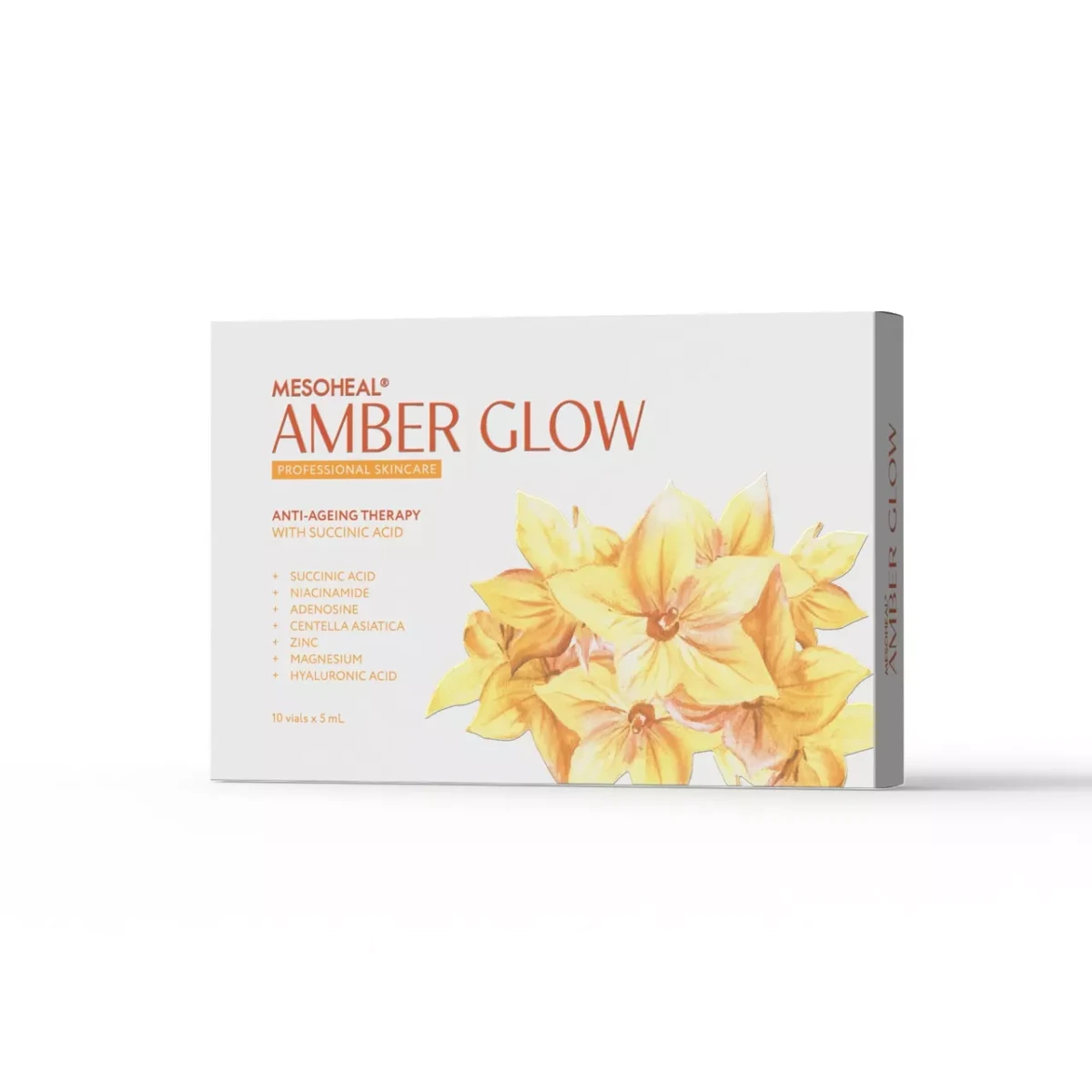 Mesoheal Amber Glow Anti-ageing therapy with succinic acid 10vials x 5ml product image for Australian clinic catalogue