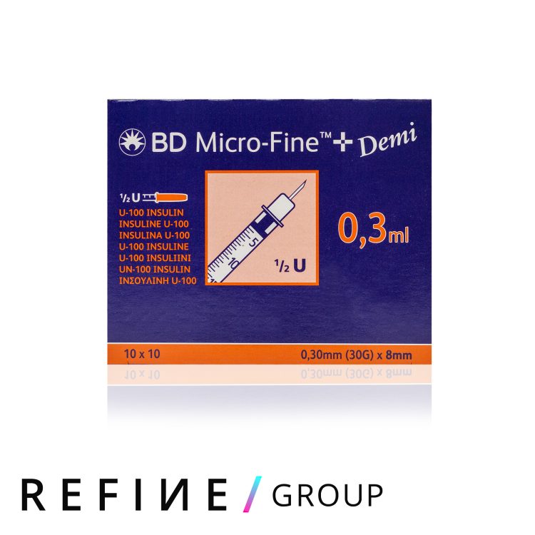 BD Micro-Fine Demi 0.3ml Syringe 0.3mm (30G) x 8mm [Pack of 100] product image for Australian clinic catalogue