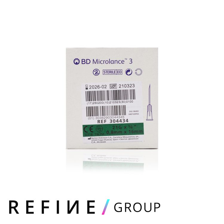 BD Microlance™ Hypodermic Needle, 21 G (green), 16 mm, 5/8″ product image for Australian clinic catalogue