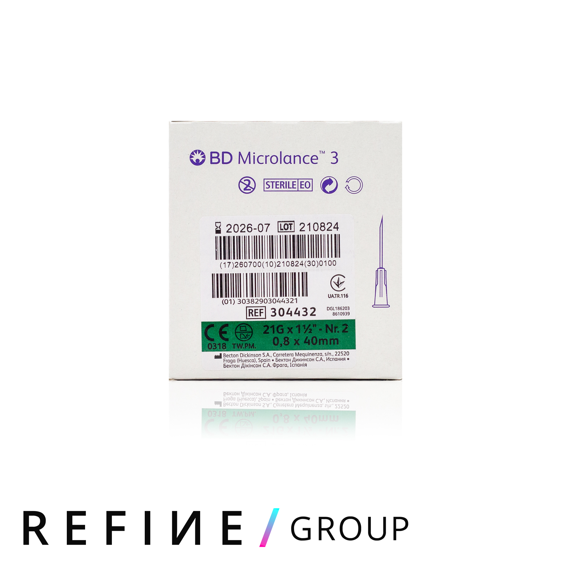 BD Microlance™ Hypodermic Needle, 21 G (green), 40 mm, 1½” product image for Australian clinic catalogue