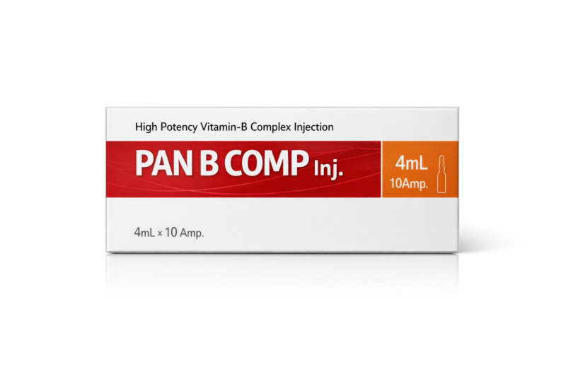 Pan B Comp Inj. Buy Online 1 PAN-B-COMP Vitamin B Complex, 4 ml*10 amp product image for Australian clinic catalogue