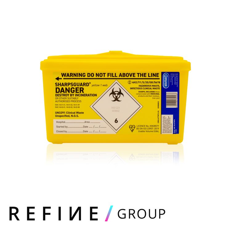 Sharpsguard Sharps Bin 1 litre – Yellow product image for Australian clinic catalogue