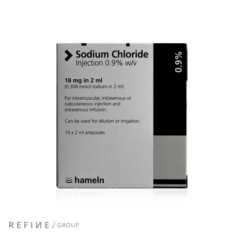Sodium Chloride 0.9% 2ml x1 amp product image for Australian clinic catalogue